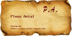 Pless Antal névjegykártya