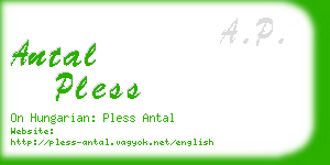 antal pless business card